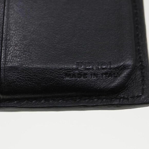 FENDI Wallet Leather Black F Logo with box - Picture 7 of 12